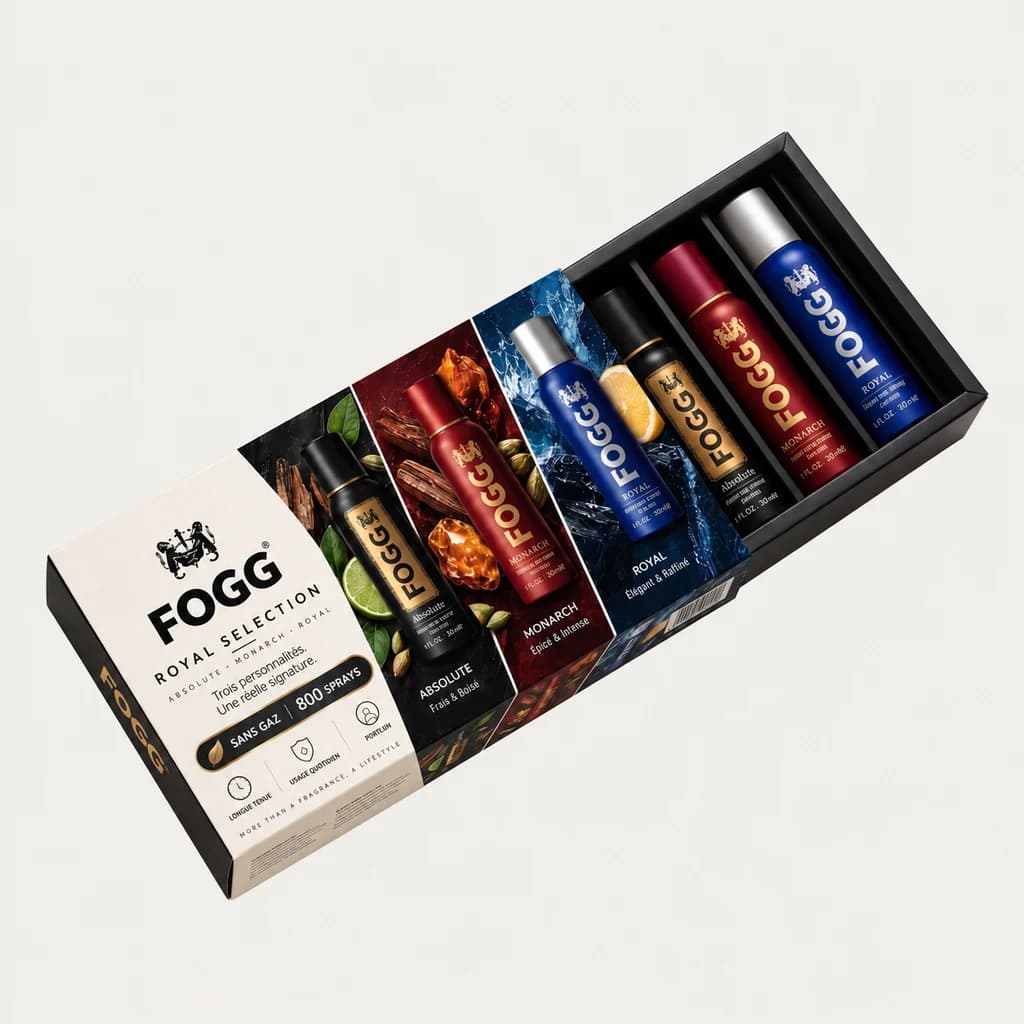 Coffret Royal Selection, vue détaillée : ABSOLUTE · MONARCH · ROYAL, 3 × 120 ml